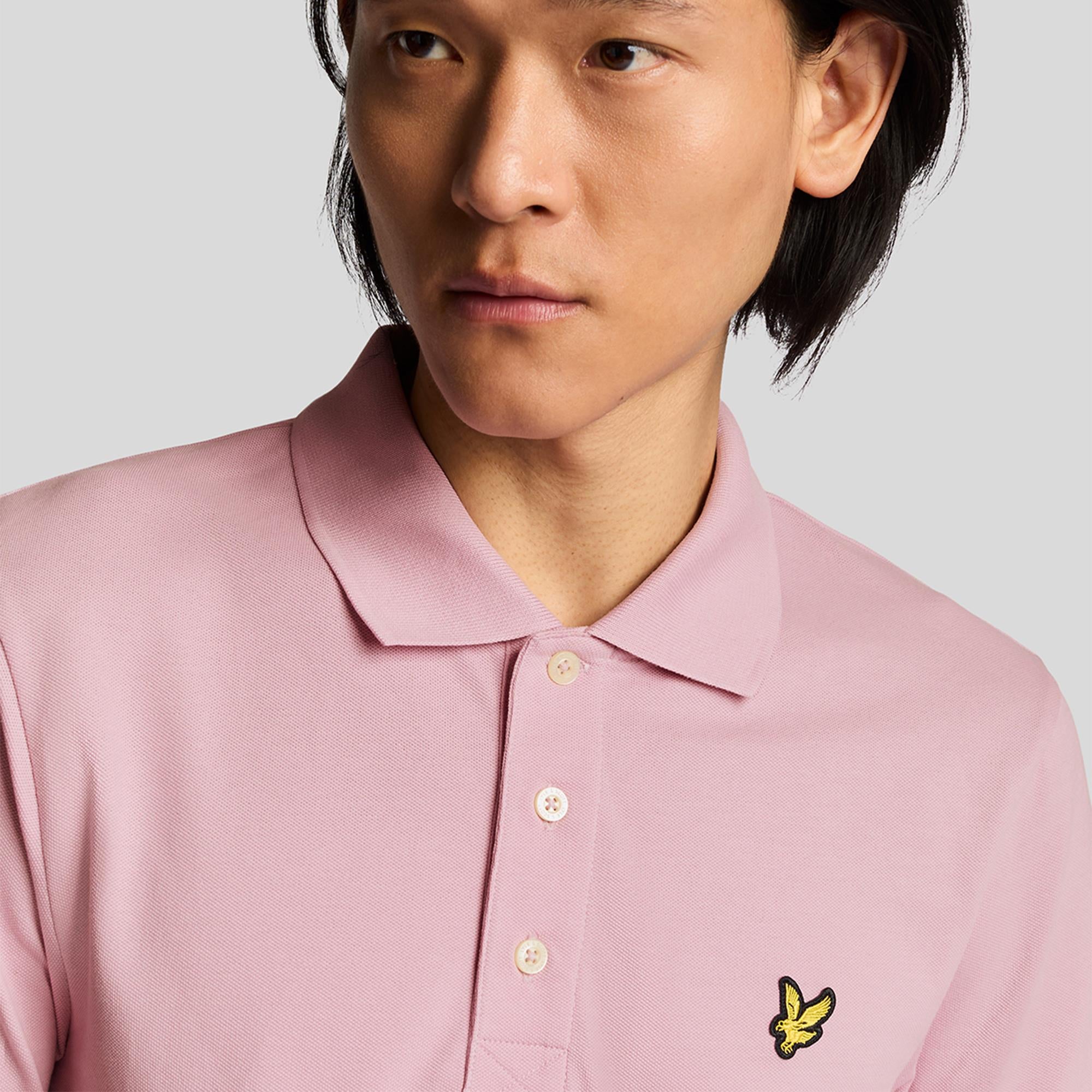 Lyle & Scott Plain Mens Polo Shirt Pink Light